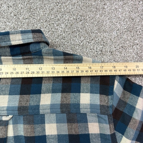 Woolrich Shirt Mens Large Blue Plaid Button Down‎ Flannel Trout Run Outdoor Work - Picture 9 of 13